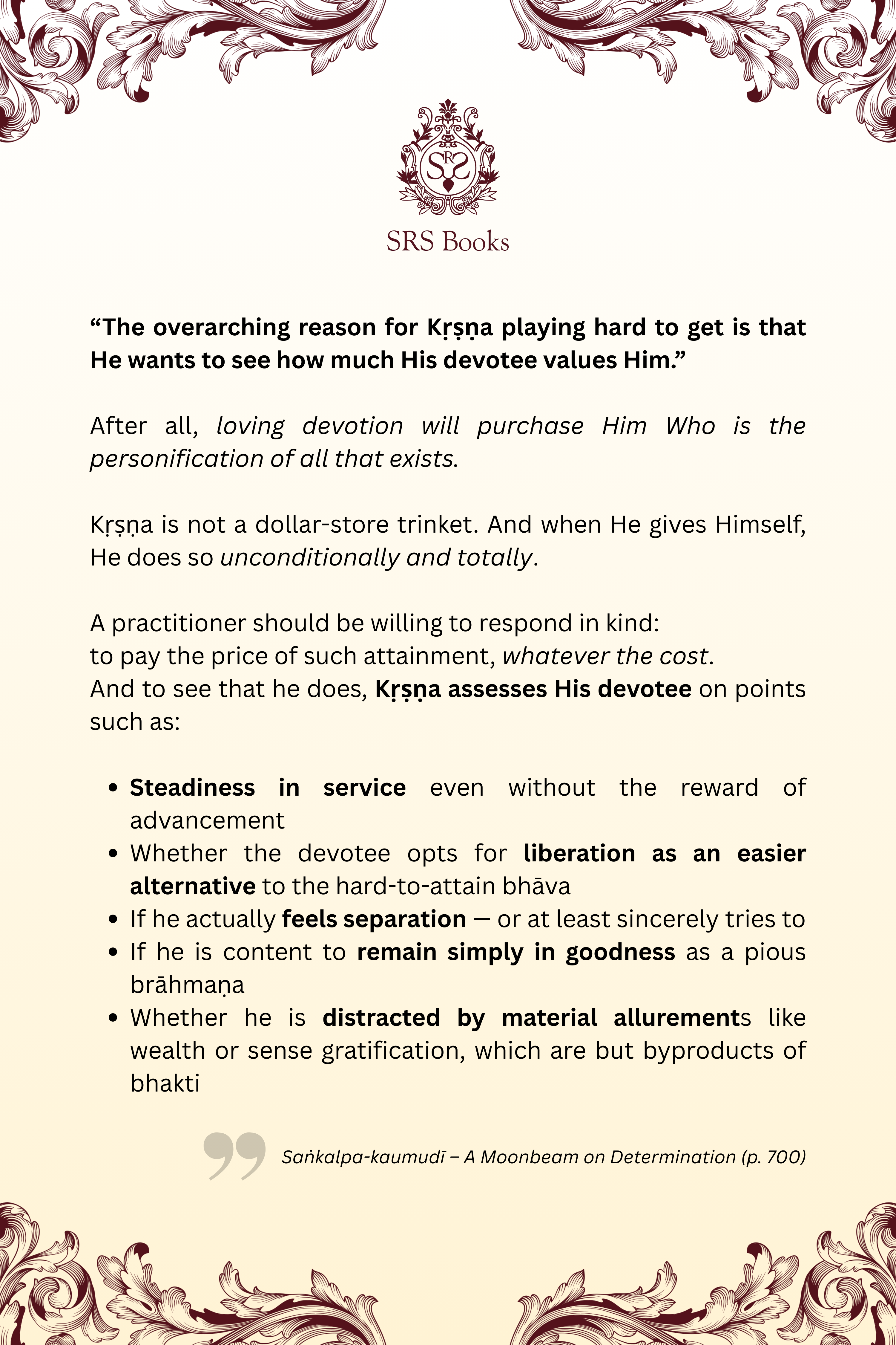 Saṅkalpa-kaumudī - A Moonbeam on Determination