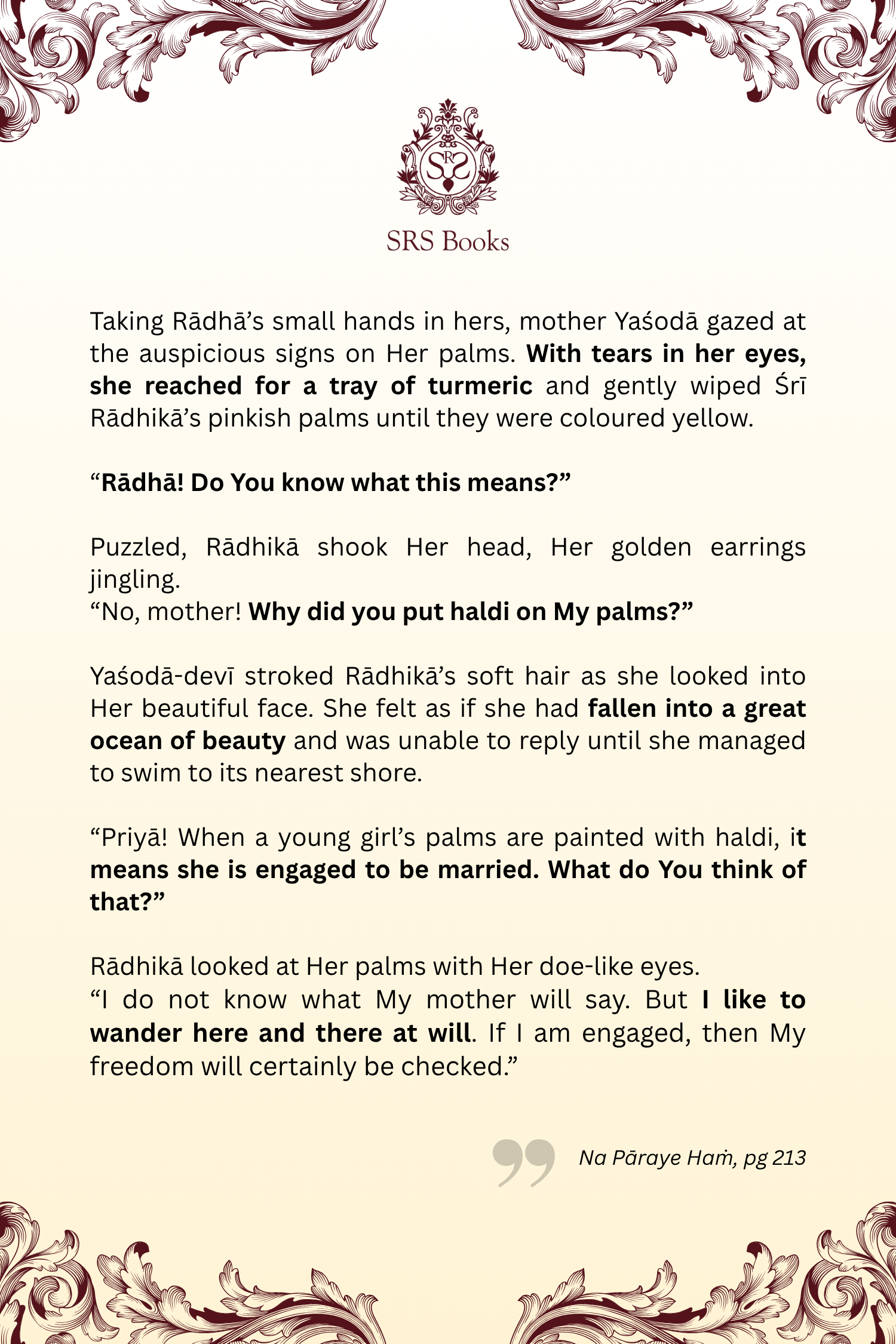 Na Pāraye ’Haṁ - I am Unable to Repay You